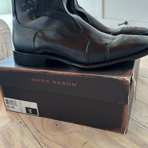 Mark Nason DESIGNER men’s dress boots VERY UNUSUAL Black 12 NEW in box - Picture 10 of 10